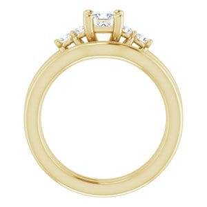 Rings 10K Yellow  4 mm Square Engagement Ring Mounting