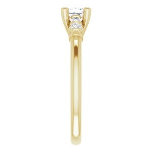 Rings 10K Yellow  4 mm Square Engagement Ring Mounting
