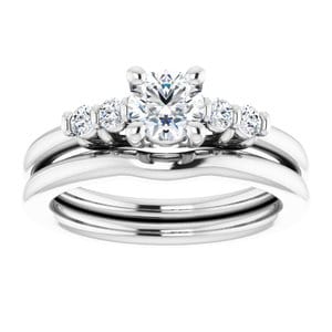 Rings 14K White  5.2 mm Round Engagement Ring Mounting