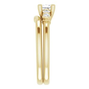 Rings 10K Yellow  4 mm Square Engagement Ring Mounting