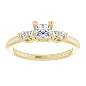 Rings 10K Yellow  4 mm Square Engagement Ring Mounting