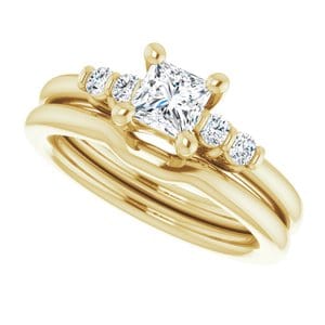 Rings 14K Yellow  4.5 mm Square Engagement Ring Mounting