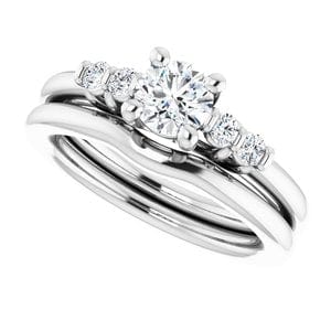 Rings 14K White  5.2 mm Round Engagement Ring Mounting
