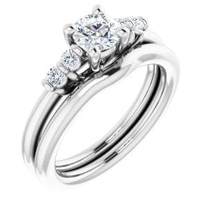 Rings 14K White  5.2 mm Round Engagement Ring Mounting