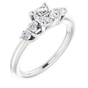 Rings 14K White  5.2 mm Round Engagement Ring Mounting