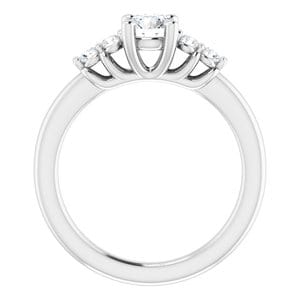 Rings 14K White  5.2 mm Round Engagement Ring Mounting