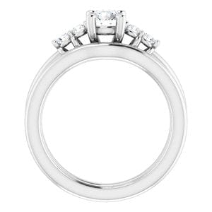 Rings 14K White  5.2 mm Round Engagement Ring Mounting