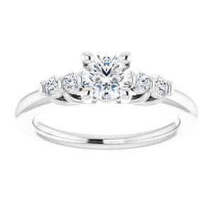 Rings 14K White  5.2 mm Round Engagement Ring Mounting