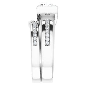 Rings 14K White  8 mm Cushion Engagement Ring Mounting