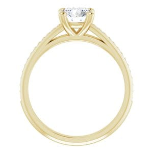 Rings 14K Yellow 6.5 mm Round Engagement Ring Mounting