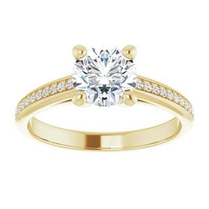 Rings 14K Yellow 6.5 mm Round Engagement Ring Mounting