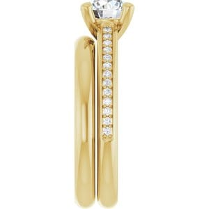 Rings 14K Yellow 6.5 mm Round Engagement Ring Mounting