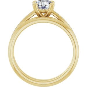Rings 14K Yellow 6.5 mm Round Engagement Ring Mounting