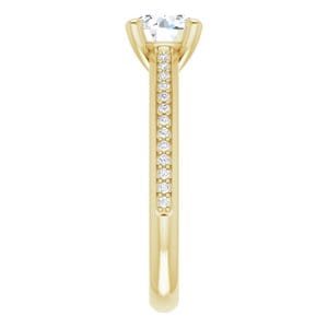 Rings 14K Yellow 6.5 mm Round Engagement Ring Mounting