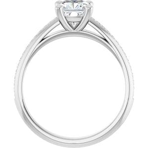 Rings 14K White 6 mm Cushion Engagement Ring Mounting