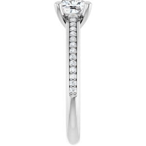 Rings 14K White 6 mm Cushion Engagement Ring Mounting