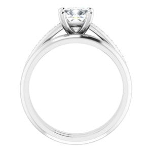 Rings 14K White 6 mm Cushion Engagement Ring Mounting