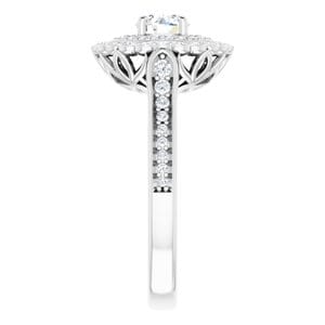 Rings 14K White 5.2 mm Round 1/2 CTW Natural Diamond Semi-Set Engagement Ring