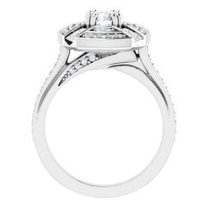 Rings 14K White 5.8 mm Round 3/4 CTW Natural Diamond Semi-Set Engagement Ring