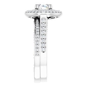 Rings 14K White 5.8 mm Round Vintage-Inspired Halo-Style Engagement Ring Mounting