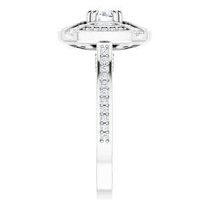 Rings 14K White 5.8 mm Round 3/4 CTW Natural Diamond Semi-Set Engagement Ring
