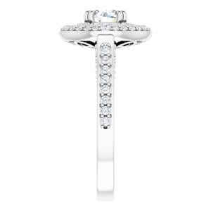 Rings 14K White 5.8 mm Round Vintage-Inspired Halo-Style Engagement Ring Mounting