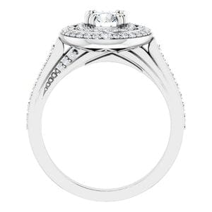 Rings 14K White 5.8 mm Round Vintage-Inspired Halo-Style Engagement Ring Mounting