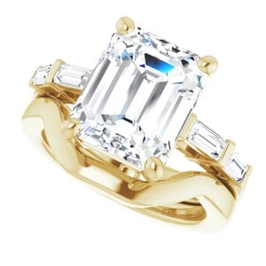 Rings 14K Yellow  11x9 mm Emerald Engagement Ring Mounting