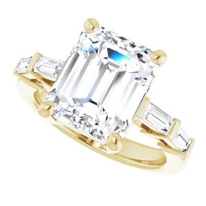 Rings 14K Yellow  11x9 mm Emerald Engagement Ring Mounting
