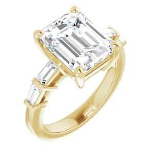 Rings 14K Yellow  11x9 mm Emerald Engagement Ring Mounting