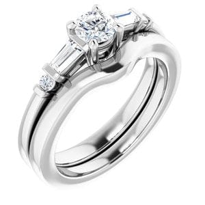 Rings 14K White  4.4 mm Round Engagement Ring Mounting