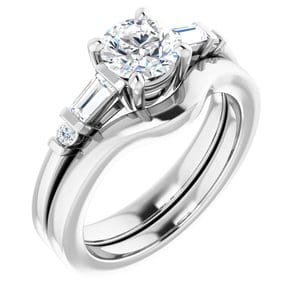 Rings Platinum  6 mm Round Engagement Ring Mounting