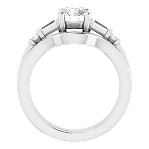 Rings 14K White  6.5 mm Round Engagement Ring Mounting