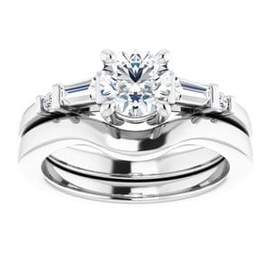 Rings Platinum  6 mm Round Engagement Ring Mounting