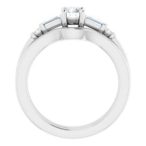 Rings 14K White  4.4 mm Round Engagement Ring Mounting