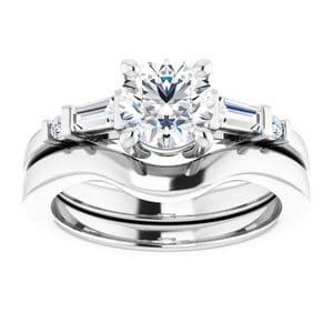 Rings 14K White  6.5 mm Round Engagement Ring Mounting