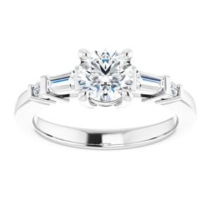 Rings Platinum  6 mm Round Engagement Ring Mounting