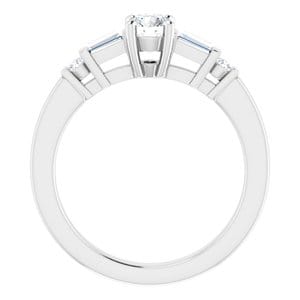 Rings 14K White  4.4 mm Round Engagement Ring Mounting