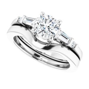Rings Platinum  6 mm Round Engagement Ring Mounting