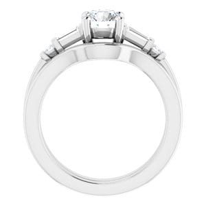 Rings Platinum  6 mm Round Engagement Ring Mounting