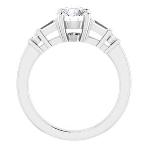 Rings 14K White  6.5 mm Round Engagement Ring Mounting