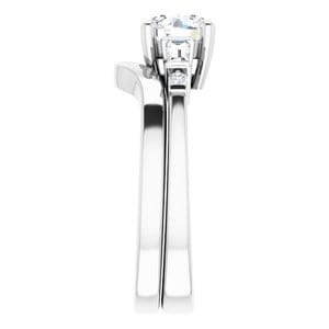 Rings 14K White  6.5 mm Round Engagement Ring Mounting
