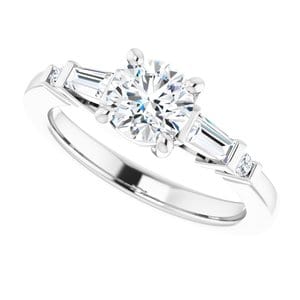 Rings Platinum  6 mm Round Engagement Ring Mounting