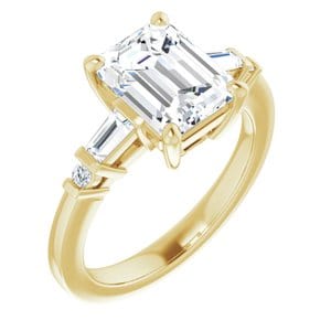 Rings 14K Yellow  9x7 mm Emerald Engagement Ring Mounting