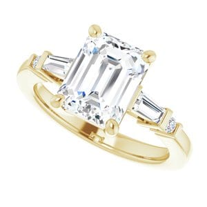 Rings 14K Yellow  9x7 mm Emerald Engagement Ring Mounting