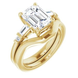 Rings 14K Yellow  9x7 mm Emerald Engagement Ring Mounting