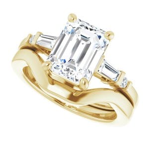 Rings 14K Yellow  9x7 mm Emerald Engagement Ring Mounting