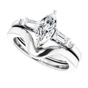 Rings 14K White  9x4.5 mm Marquise Engagement Ring Mounting