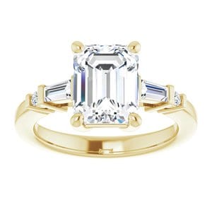 Rings 14K Yellow  9x7 mm Emerald Engagement Ring Mounting