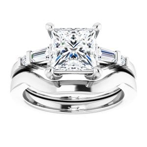 Rings 14K White  7 mm Square Engagement Ring Mounting